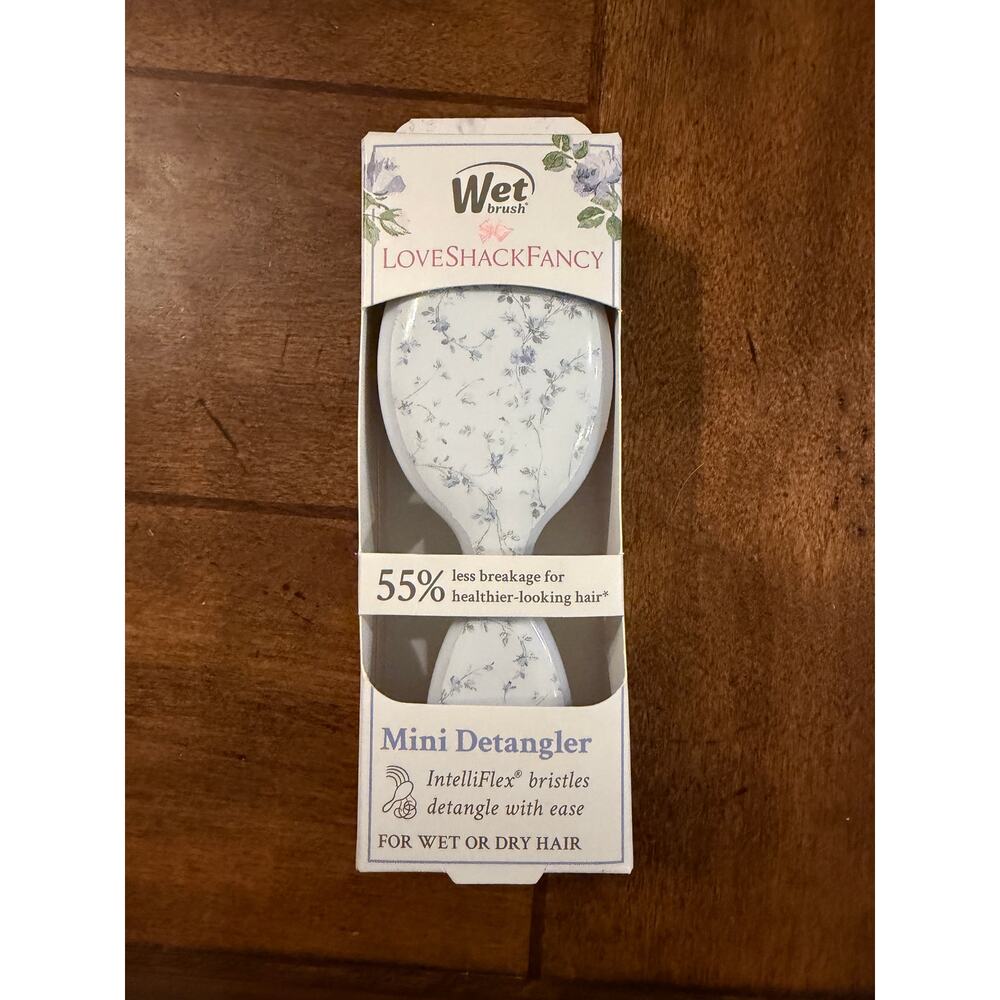 Wet Brush x LoveShackFancy Mini Detangler hair brush."Everblooming Rosettes"